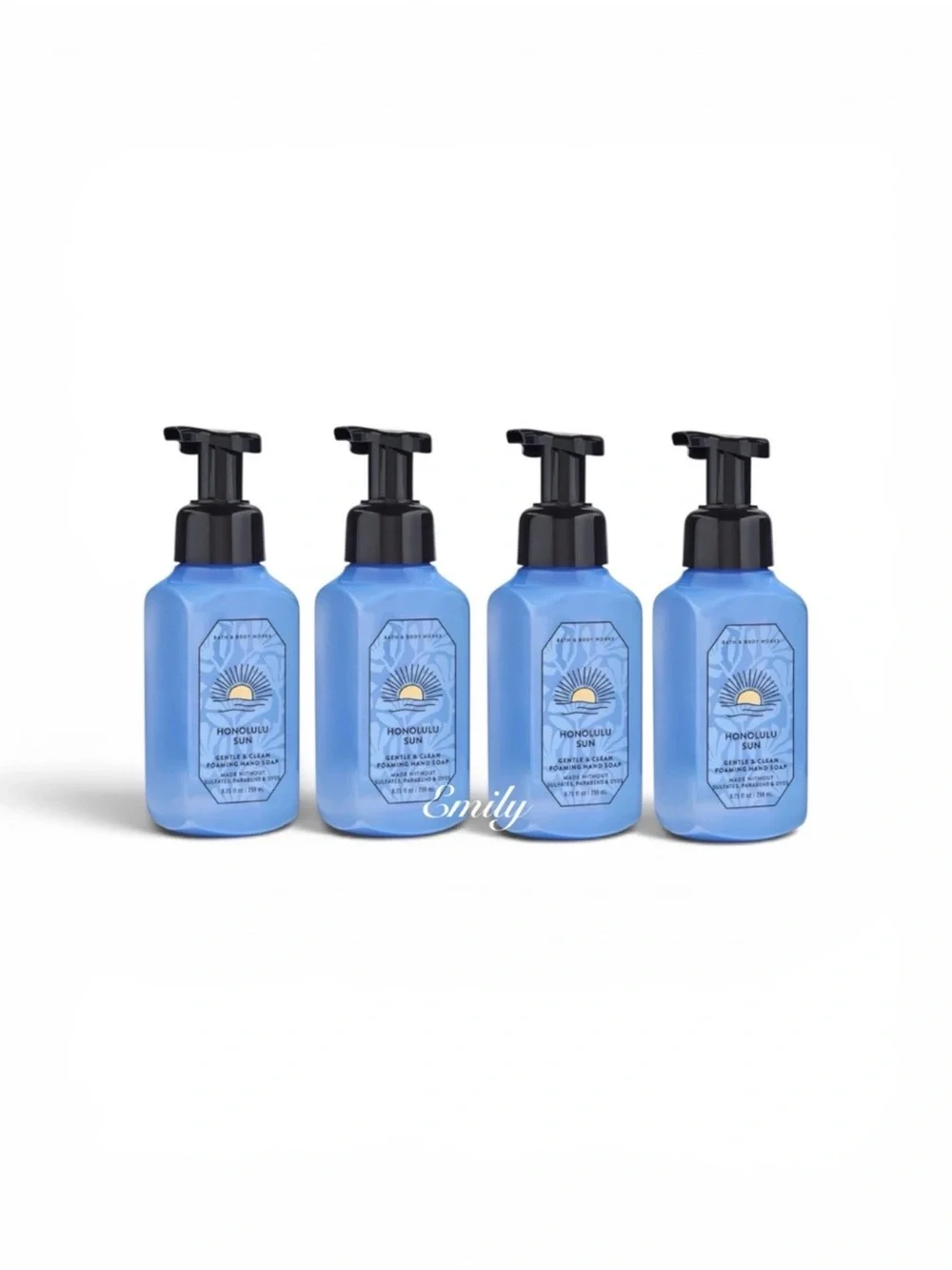 4X Bath & Body Works Blue Honolulu Sun Foaming Hand Soap 8.75 fl oz Set Bundle